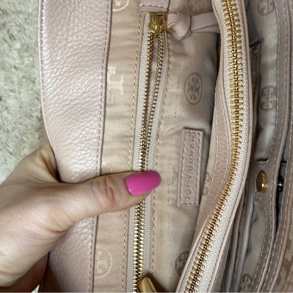 Tory Burch Pink Marion Flap Leather Shoulder Bag Blush - Picture 11 of 16